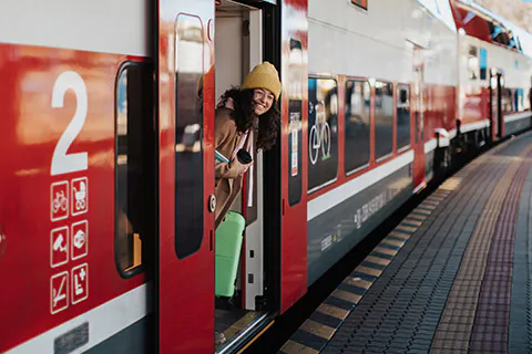 Pasażerka w wagonie